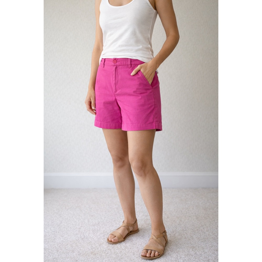 J.Crew Womens Chino Shorts Size 12 Bright Fuchsia‎ Pink 100% Cotton SP24 Preppy